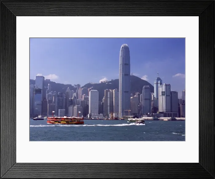 Framed Print : Star Ferry, Victoria Harbour and Hong Kong Island skyline, Hong Kong, China, Asia Framed Print : Star Ferry, Victoria Harbour and Hong Kong Island skyline, Hong Kong, China, Asia