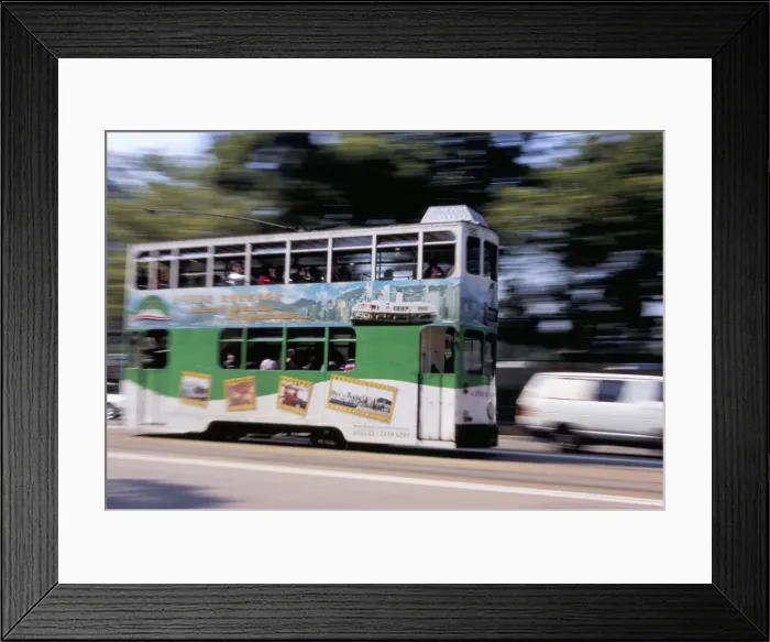 Framed Print : Tram, Causeway Bay, Hong Kong Island, Hong Kong, China, Asia