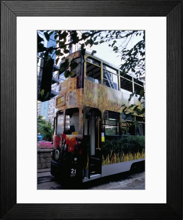 Framed Print : Tram, Causeway Bay, Hong Kong Island, Hong Kong, China, Asia Framed Print : Tram, Causeway Bay, Hong Kong Island, Hong Kong, China, Asia