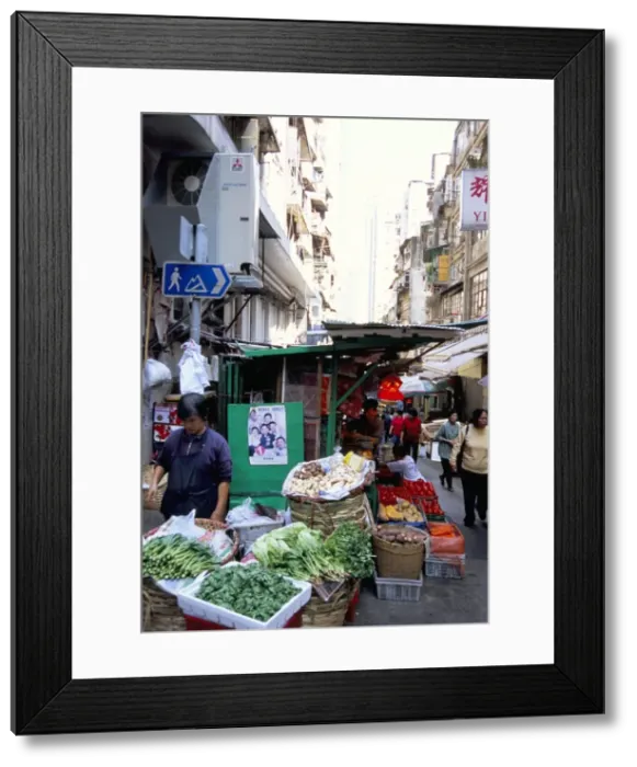 Framed Print : Vegetable market, Mid-Levels, Hong Kong Island, Hong Kong, China, Asia Framed Print : Vegetable market, Mid-Levels, Hong Kong Island, Hong Kong, China, Asia