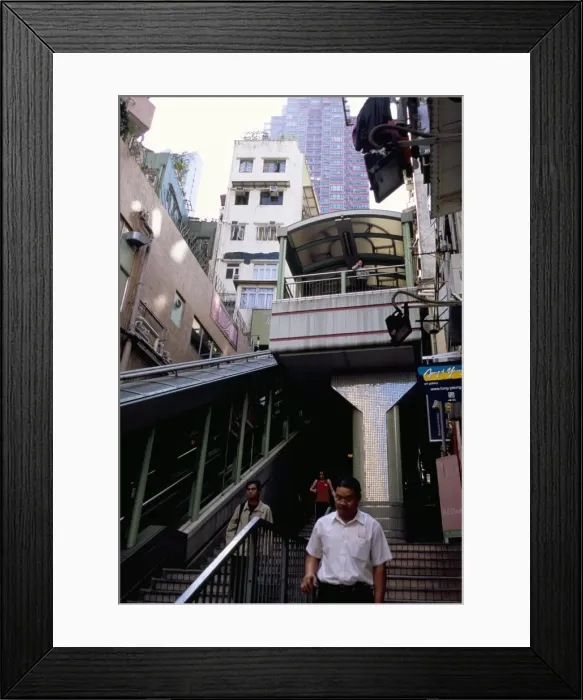 Framed Print : Mid-Levels escalator, Hong Kong Island, Hong Kong, China, Asia Framed Print : Mid-Levels escalator, Hong Kong Island, Hong Kong, China, Asia