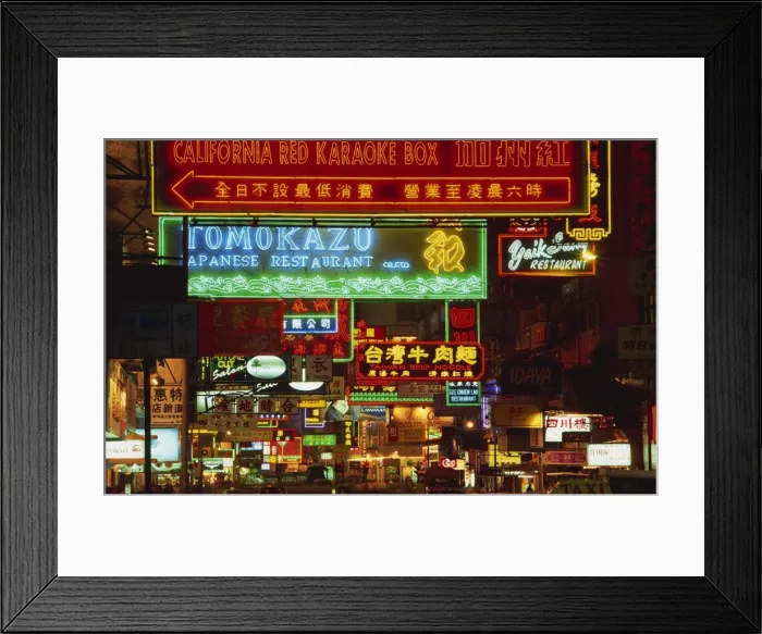 Framed Print : Neon signs, Hong Kong, China, Asia Framed Print : Neon signs, Hong Kong, China, Asia