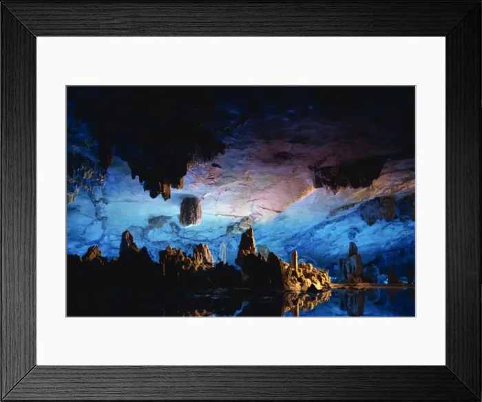Framed Print : Guilin Cave, floodlit stalactites and stalagmites, China, Asia Framed Print : Guilin Cave, floodlit stalactites and stalagmites, China, Asia