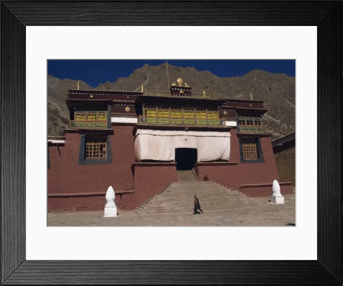 Framed Print : Exterior steps and entrance to the Tsurpu Buddhist monastery, seat of the Karmapa Framed Print : Exterior steps and entrance to the Tsurpu Buddhist monastery, seat of the Karmapa