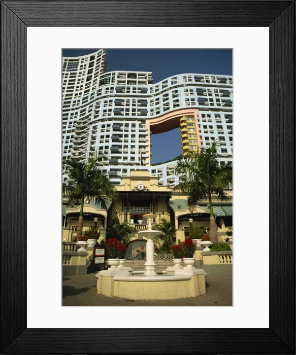 Framed Print : Exterior of the Repulse Bay luxury apartments noted for their unusual architecture in Hong Kong Framed Print : Exterior of the Repulse Bay luxury apartments noted for their unusual architecture in Hong Kong