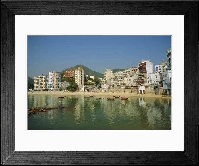 Framed Print : Stanley town on the coast, Hong Kong Island, Hong Kong, China Framed Print : Stanley town on the coast, Hong Kong Island, Hong Kong, China