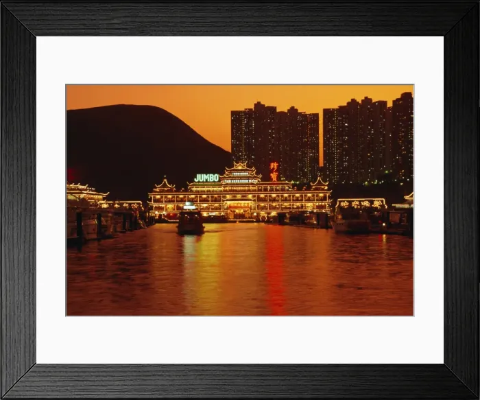 Framed Print : Floating restaurants at Aberdeen, Hong Kong, China, Asia Framed Print : Floating restaurants at Aberdeen, Hong Kong, China, Asia
