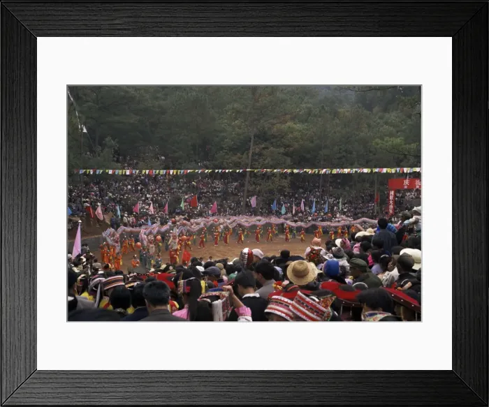 Framed Print : Gathering of minority groups from Yunnan for Torch Festival, Yuannan, China, Asia