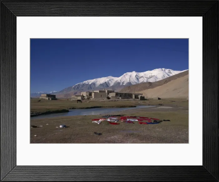 Framed Print : Karakul Lake and Khirghiz village, Xinjiang provence, China, Asia Framed Print : Karakul Lake and Khirghiz village, Xinjiang provence, China, Asia