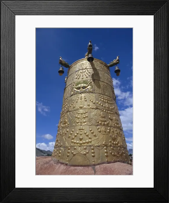Framed Print : Close-up of gold ornament on top of Jokhang temple, Lhasa, Tibet, China, Asia Framed Print : Close-up of gold ornament on top of Jokhang temple, Lhasa, Tibet, China, Asia