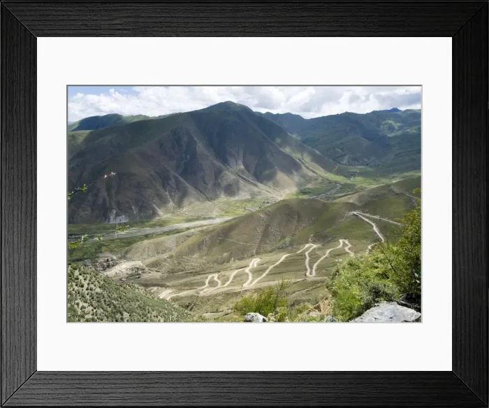 Framed Print : Road to Ganden Monastery, near Lhasa, Tibet, China, Asia Framed Print : Road to Ganden Monastery, near Lhasa, Tibet, China, Asia