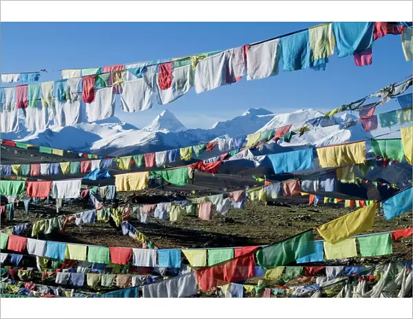 Prayer flags, Himalayas, Tibet, China, Asia
