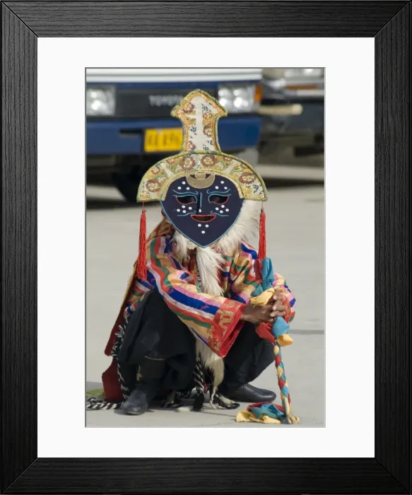 Framed Print : Dancer in traditional garb, Gyantse, Tibet, China, Asia Framed Print : Dancer in traditional garb, Gyantse, Tibet, China, Asia