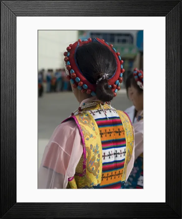 Framed Print : Dancer in traditional dress, Gyantse, Tibet, China, Asia Framed Print : Dancer in traditional dress, Gyantse, Tibet, China, Asia