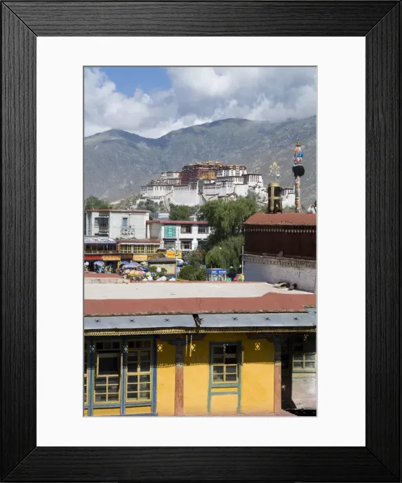 Framed Print : View of Potala Palace, the Dalai Lamas former palace, from Jokhang Temple Framed Print : View of Potala Palace, the Dalai Lamas former palace, from Jokhang Temple