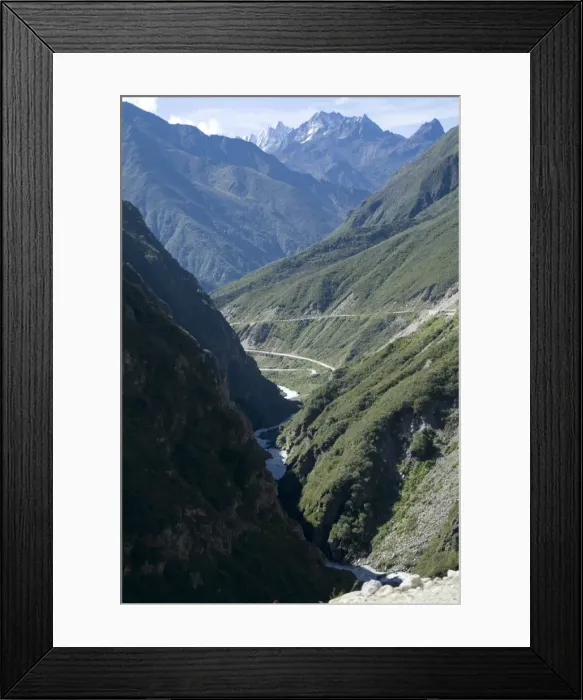 Framed Print : Nyelam Valley, through the Himalayas, Tibet, China, Asia Framed Print : Nyelam Valley, through the Himalayas, Tibet, China, Asia