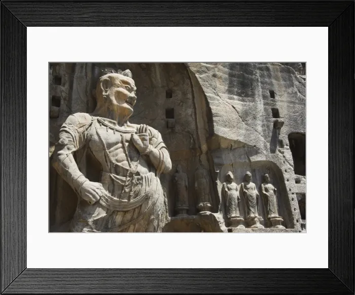 Framed Print : Carved Buddha images at Longmen Caves, Dragon Gate Grottoes dating from between the 6th Framed Print : Carved Buddha images at Longmen Caves, Dragon Gate Grottoes dating from between the 6th