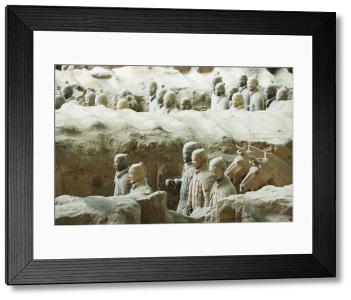 Framed Print : Pit 1, Mausoleum of the first Qin Emperor housed in The Museum of the Terracotta Warriors opened in 1979 near Xian City, Shaanxi Province Framed Print : Pit 1, Mausoleum of the first Qin Emperor housed in The Museum of the Terracotta Warriors opened in 1979 near Xian City, Shaanxi Province