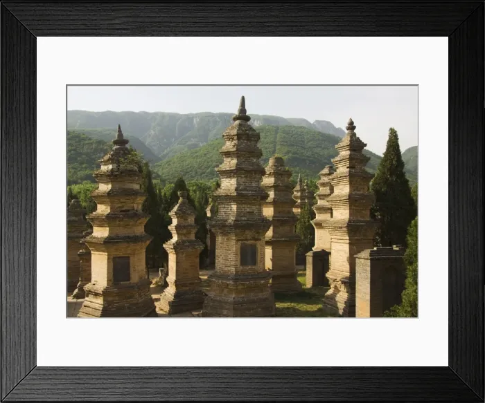Framed Print : Pagoda Forest cemetery at Shaolin Temple, the birthplace of Kung Fu martial arts Framed Print : Pagoda Forest cemetery at Shaolin Temple, the birthplace of Kung Fu martial arts