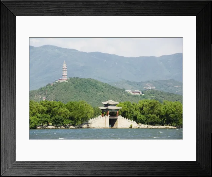 Framed Print : Pagoda on Yuquan Mountain seen across Kunming Lake at Yihe Yuan (The Summer Palace)