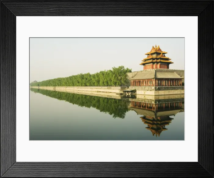 Framed Print : A reflection of the Palace Wall Tower in the moat of The Forbidden City Palace Museum Framed Print : A reflection of the Palace Wall Tower in the moat of The Forbidden City Palace Museum