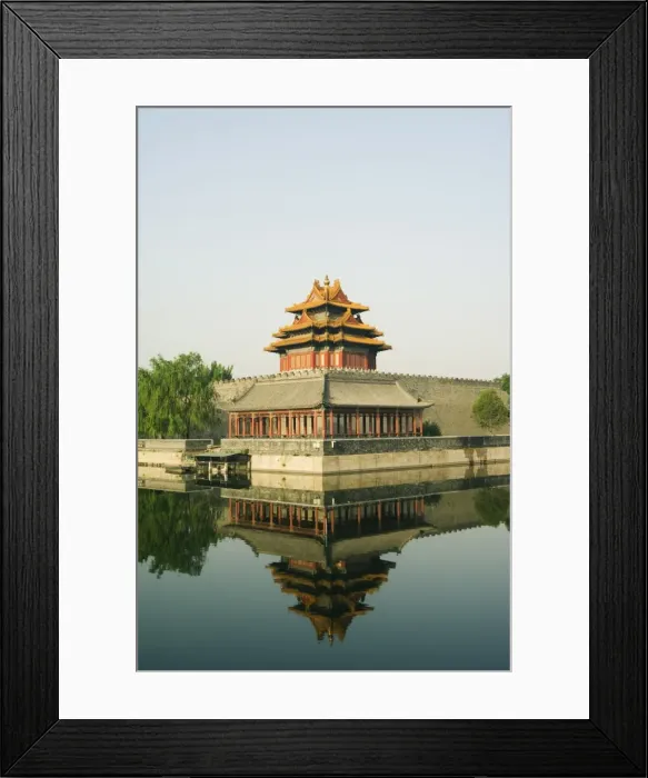 Framed Print : A reflection of the Palace Wall Tower in the moat of The Forbidden City Palace Museum Framed Print : A reflection of the Palace Wall Tower in the moat of The Forbidden City Palace Museum