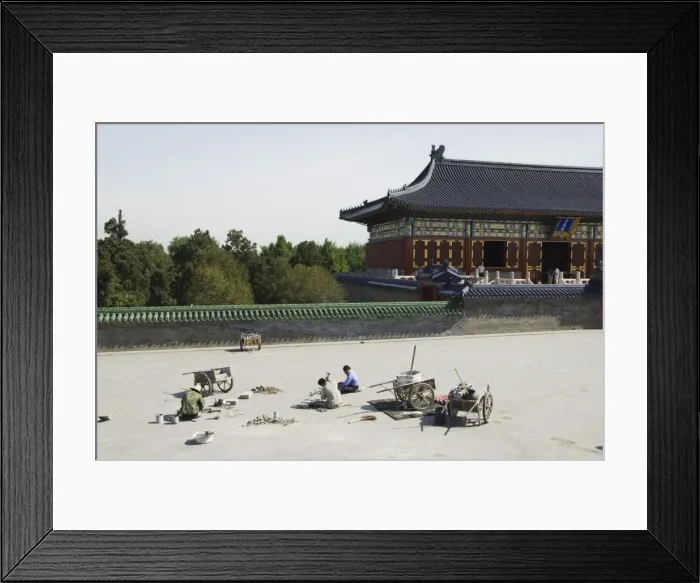 Framed Print : Construction workers repairing the square at The Temple of Heaven, UNESCO World Heritage Site Framed Print : Construction workers repairing the square at The Temple of Heaven, UNESCO World Heritage Site