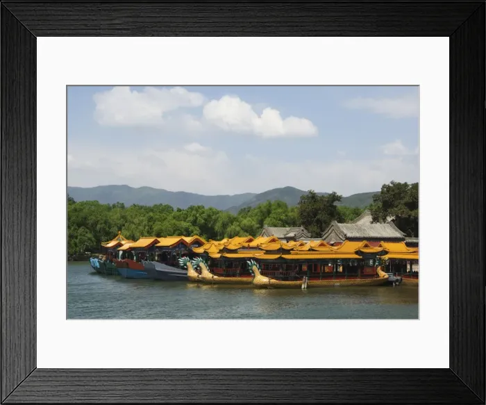 Framed Print : Dragon boats on Kunming Lake at Yihe Yuan (The Summer Palace), UNESCO World Heritage Site Framed Print : Dragon boats on Kunming Lake at Yihe Yuan (The Summer Palace), UNESCO World Heritage Site