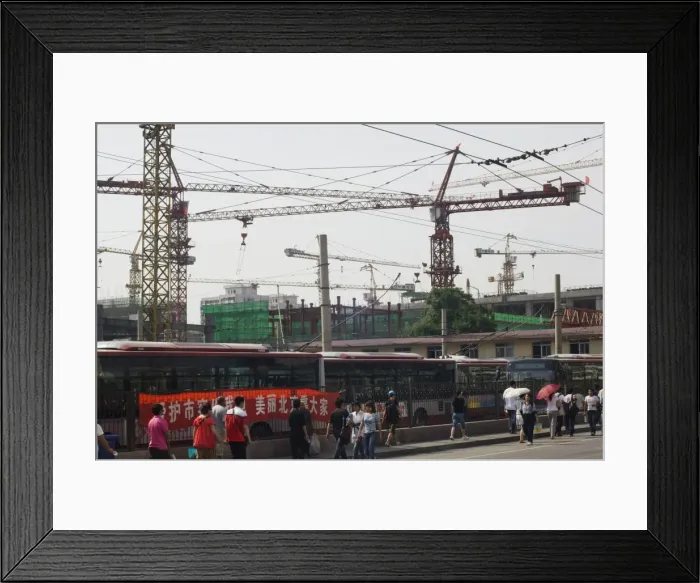 Framed Print : Construction site in Beijing, China, Asia Framed Print : Construction site in Beijing, China, Asia