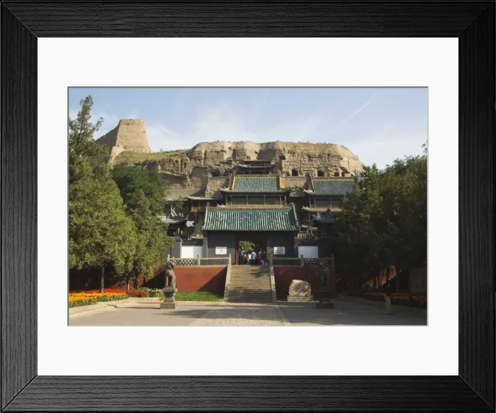 Framed Print : Entrance hall at Yungang Caves cut during the Northern Wei Dynasty in 460 AD Framed Print : Entrance hall at Yungang Caves cut during the Northern Wei Dynasty in 460 AD