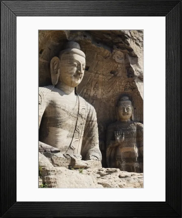 Framed Print : Buddhist statues of Yungang Caves cut during the Northern Wei Dynasty in 460 AD Framed Print : Buddhist statues of Yungang Caves cut during the Northern Wei Dynasty in 460 AD