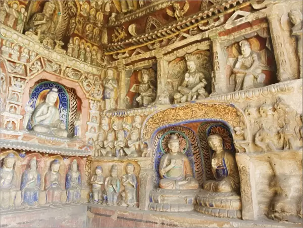 Yungang Caves cut during the Northern Wei Dynasty, dating from 460 AD, UNESCO World Heritage Site near Datong, Shanxi province