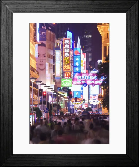 Framed Print : Nanjin Donglu neon lit shopping district, Shanghai, China, Asia Framed Print : Nanjin Donglu neon lit shopping district, Shanghai, China, Asia