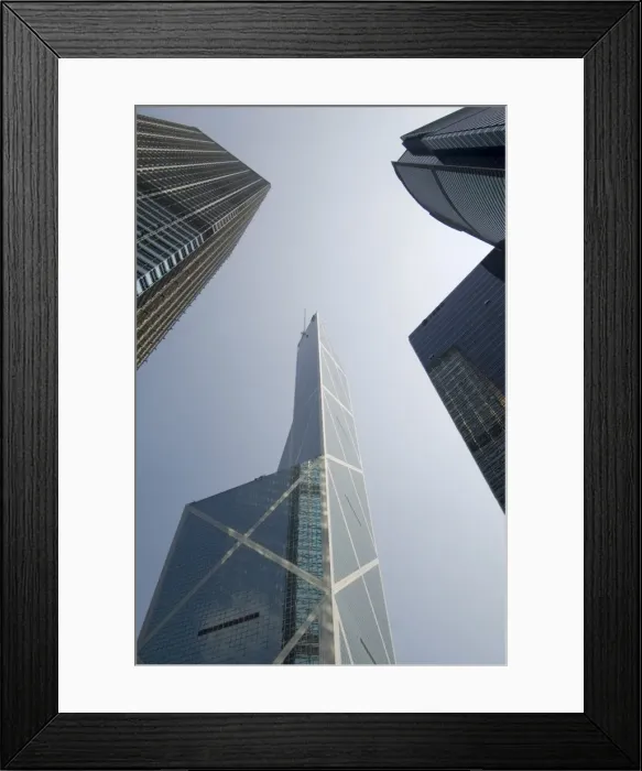 Framed Print : Skyscrapers, left to right, Cheung Kong Centre, Bank of China Tower and Citibank Tower Framed Print : Skyscrapers, left to right, Cheung Kong Centre, Bank of China Tower and Citibank Tower