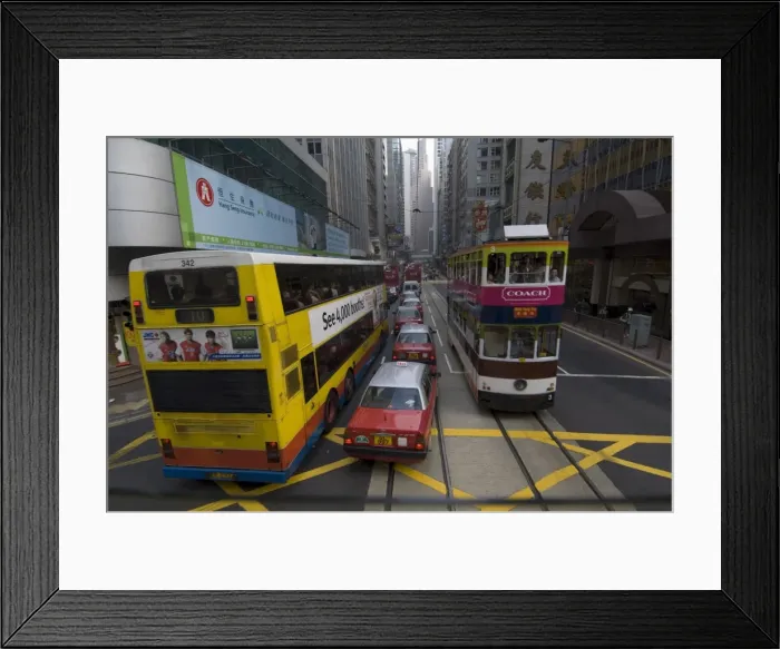 Framed Print : Des Voeux road, Central district, Hong Kong, China, Asia Framed Print : Des Voeux road, Central district, Hong Kong, China, Asia