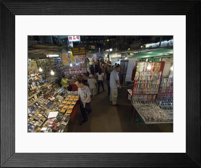 Framed Print : Temple Street Night Market, Yau Ma Tei district, Kowloon, Hong Kong, China, Asia