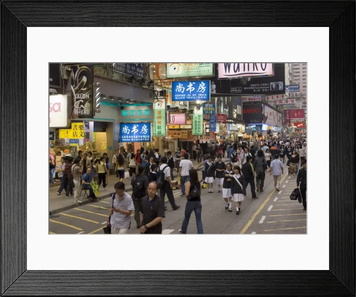 Framed Print : Sai Yeung Choi street, Mong Kok district, Kowloon, Hong Kong, China, Asia Framed Print : Sai Yeung Choi street, Mong Kok district, Kowloon, Hong Kong, China, Asia