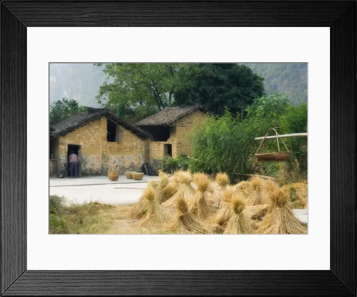 Framed Print : Village scene, Lanshi, Guangxi Province, China, Asia