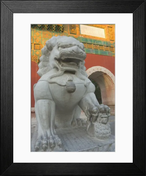 Framed Print : Statue and gate, Beihai Park, Beijing, China, Asia Framed Print : Statue and gate, Beihai Park, Beijing, China, Asia