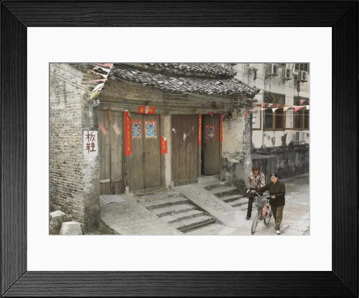 Framed Print : Chinese women walking in street, Xingping, Guangxi Province, China, Asia Framed Print : Chinese women walking in street, Xingping, Guangxi Province, China, Asia