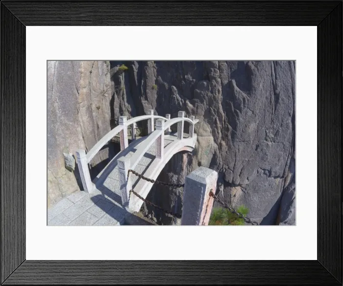 Framed Print : Footbridge, White Cloud scenic area, Huang Shan (Yellow Mountain), UNESCO World Heritage Site Framed Print : Footbridge, White Cloud scenic area, Huang Shan (Yellow Mountain), UNESCO World Heritage Site