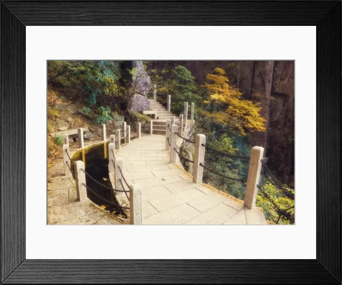Framed Print : Footpath, White Cloud scenic area, Huang Shan (Yellow Mountain), UNESCO World Heritage Site Framed Print : Footpath, White Cloud scenic area, Huang Shan (Yellow Mountain), UNESCO World Heritage Site