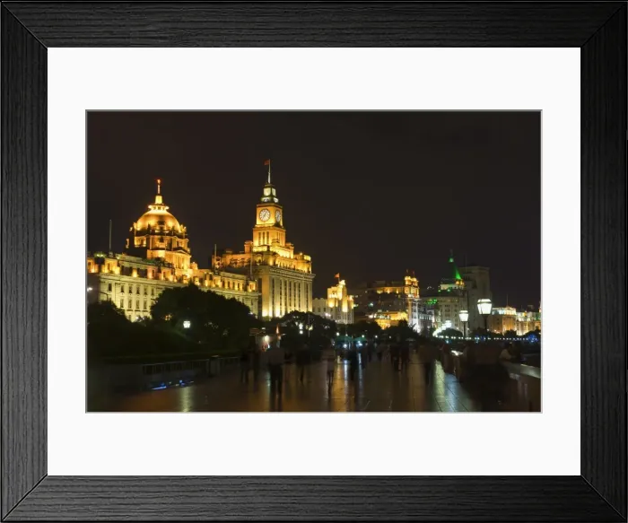 Framed Print : The Bund at night, Huangpu District, Shanghai, China, Asia Framed Print : The Bund at night, Huangpu District, Shanghai, China, Asia