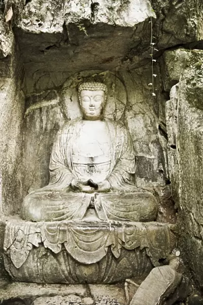 Stone Buddha rock carvings, Hangzhou, Zhejiang Province, China, Asia