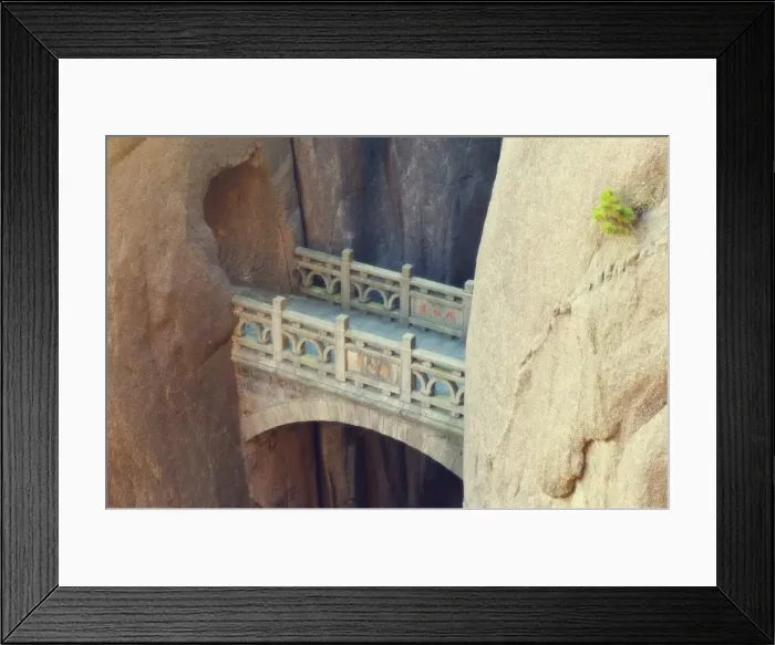 Framed Print : Walking Fairyland Bridge, White Cloud scenic area, Huang Shan (Yellow Mountain) Framed Print : Walking Fairyland Bridge, White Cloud scenic area, Huang Shan (Yellow Mountain)