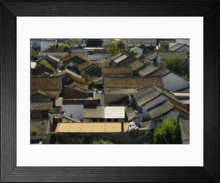 Framed Print : Rooftops, Dali Old Town, Yunnan Province, China, Asia Framed Print : Rooftops, Dali Old Town, Yunnan Province, China, Asia
