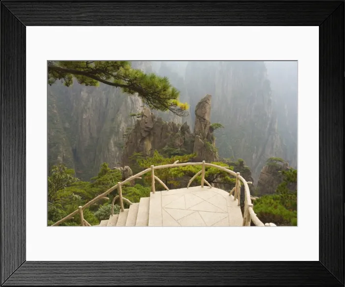 Framed Print : Footpath, Xihai (West Sea) Valley, Mount Huangshan (Yellow Mountain), UNESCO World Heritage Site Framed Print : Footpath, Xihai (West Sea) Valley, Mount Huangshan (Yellow Mountain), UNESCO World Heritage Site