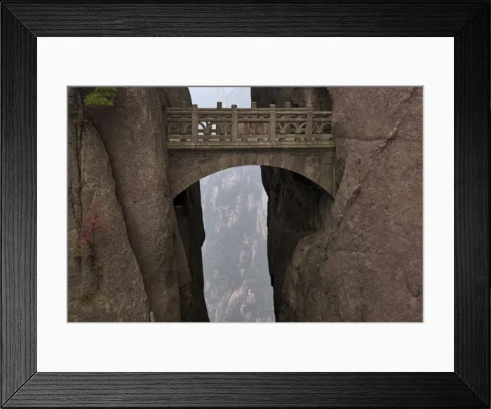 Framed Print : Walking Fairy Land Bridge, White Cloud Scenic Area, Mount Huangshan (Yellow Mountain) Framed Print : Walking Fairy Land Bridge, White Cloud Scenic Area, Mount Huangshan (Yellow Mountain)