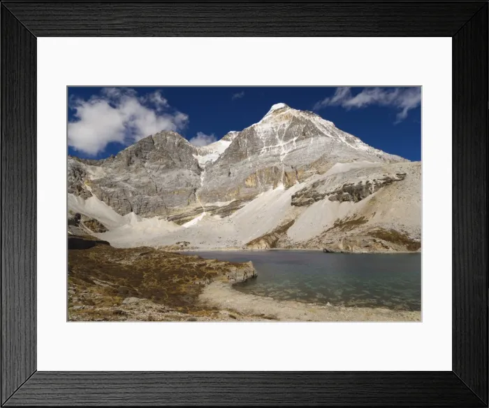 Framed Print : Dauzhengcuo Lake (Five Color lake) and Xiannairi mountain, Yading Nature Reserve Framed Print : Dauzhengcuo Lake (Five Color lake) and Xiannairi mountain, Yading Nature Reserve