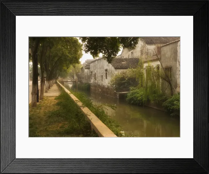 Framed Print : Canal and houses, Souzhou (Suzhou), China, Asia Framed Print : Canal and houses, Souzhou (Suzhou), China, Asia